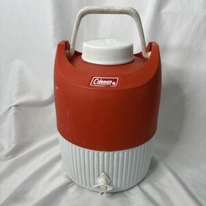 Vintage Coleman 2 Gallon Insulated Jug Orange Picnic Camping Hiking Water Cooler